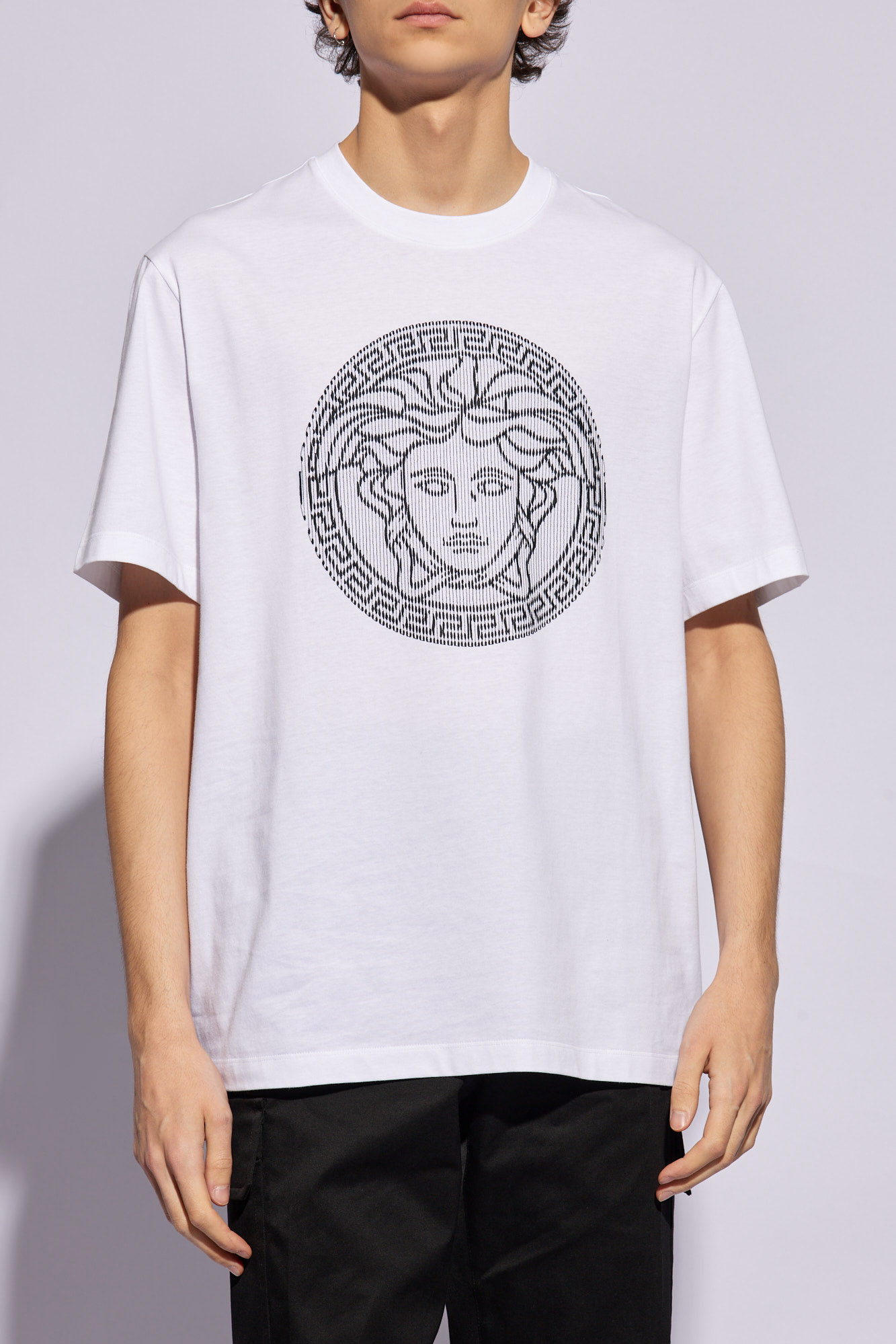 Excellent extra long T shirt - shirt with logo Versace
